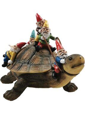 Charming Turtle Garden Gnome Statue - Outdoor Resin Art for Yard Décor